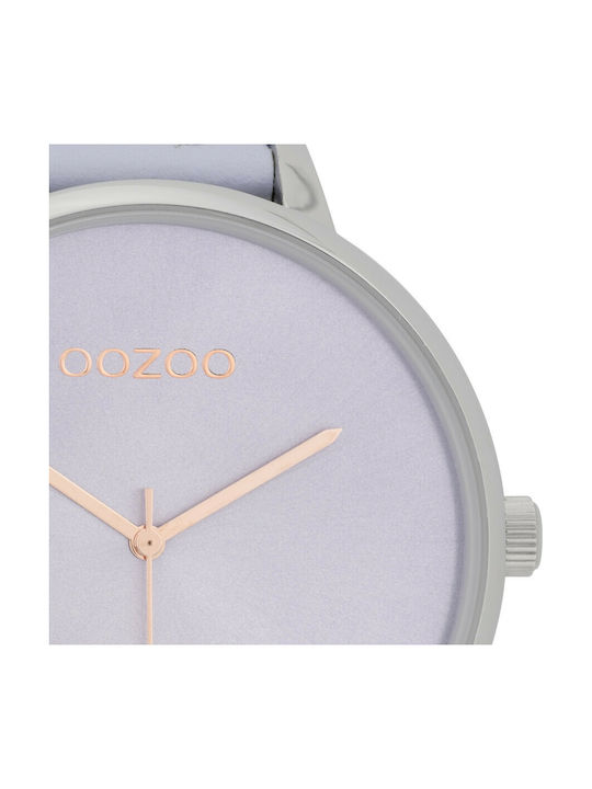 Oozoo Timepieces XXL Watch with Purple Leather Strap