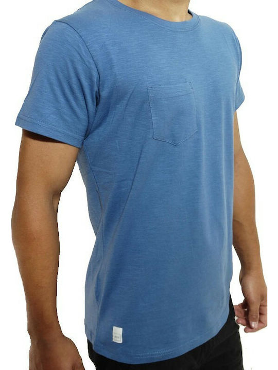 Jepa Slub Tee 2718003 Denim T-shirt Bărbătesc cu Mânecă Scurtă Albastru