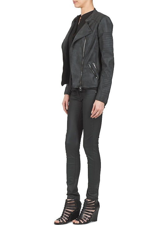 Ava Γυναικείο Biker Jacket Μαύρο