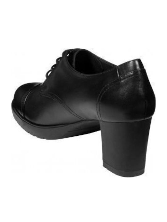 Meryem Δερμάτινα Γυναικεία Μποτάκια Oxfords Μαύρα