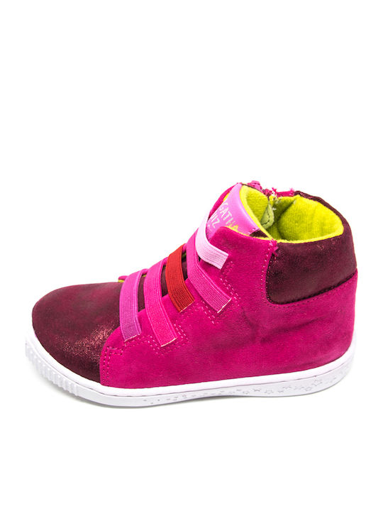 Leather Kids Boots with Zipper Fuchsia