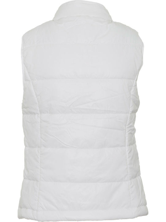 Lucy Short Women's Sleeveless Puffer Jacket For Winter White