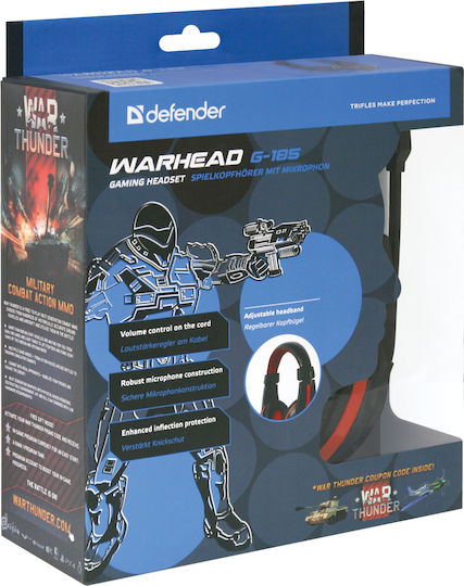 Defender Warhead G-185 На ушите Геймърски слушалки с връзка 2x3,5 мм Черен