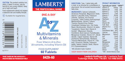 Lamberts A to Z Multivitamins Multivitamin für Energie 30 Registerkarten