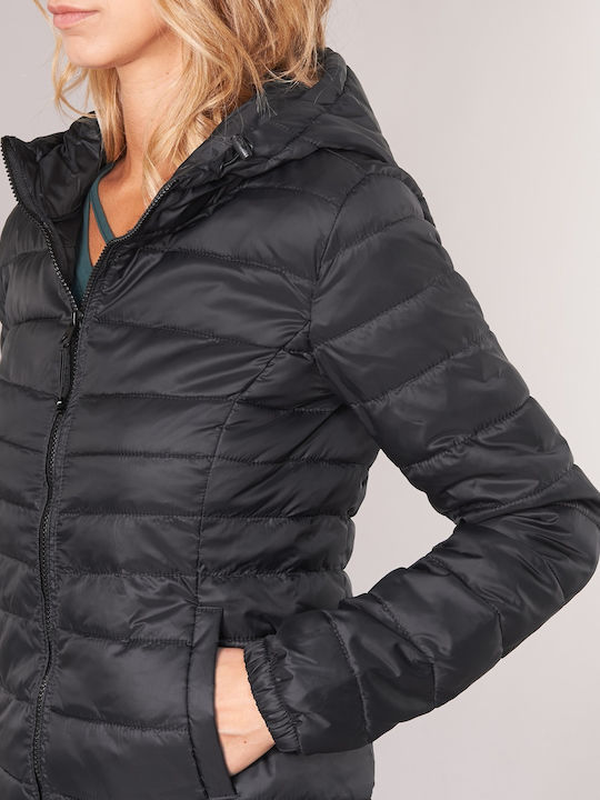 Tahoe Κοντό Γυναικείο Puffer Μπουφάν για Χειμώνα Μαύρο