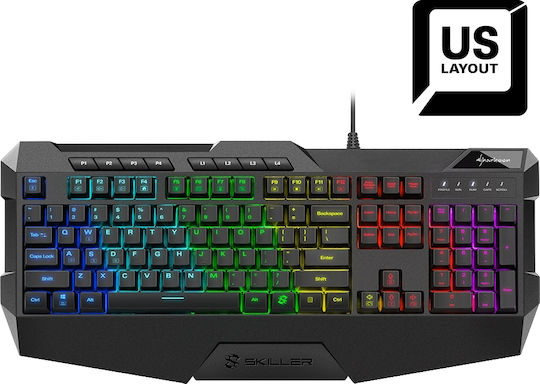 Sharkoon Skiller SGK4 Гейминг Клавиатура с RGB подсветка (Английски US) Черен