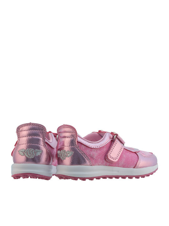 Kids Leather Ballerinas Colorissima Dolly with Hoop & Loop Closure Pink