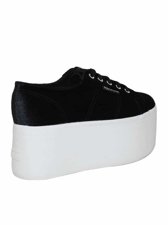 2802 Velvet Chenillew Дамски Флатформи Маратонки Черен