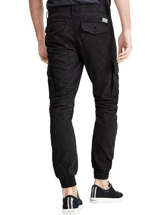 Jack & Jones Men's Cargo Elastic Trousers Slim Fit Dark Grey