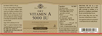 Solgar Vitamin A 5000 IU 100 ταμπλέτες