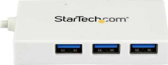 StarTech HB30C3A1CFBW USB 3.0 Hub 4 Porturi cu conexiune USB-C Alb (HB30C3A1CFBW)