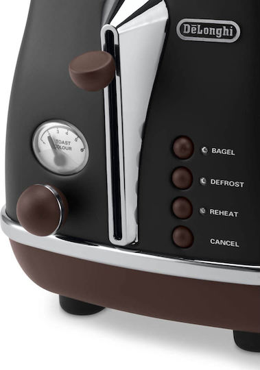 De'Longhi Icona Vintage Тостер Двуместна 900W Черен