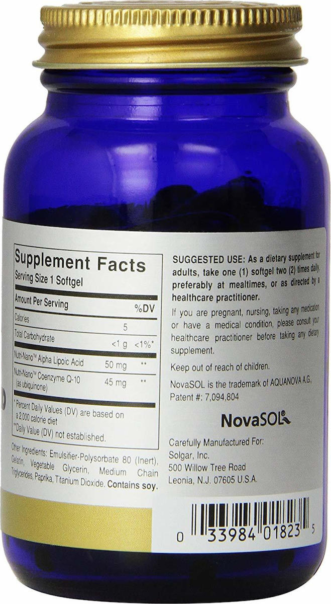 Solgar NutriNano CoQ10 Alpha Lipoic Acid 60 μαλακές κάψουλες Skroutz.gr