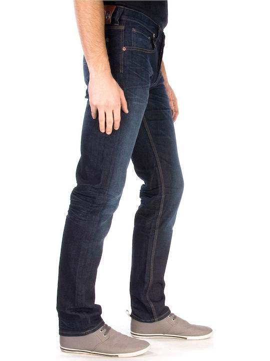 Daren Herren Jeanshose Elastisch mit Slim Gerade Passform Blau