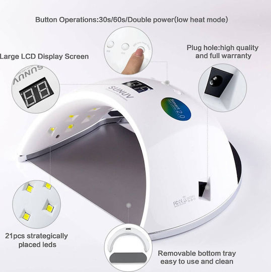 SUN ONE UV Sun 6S Nail Polish Curing Lamp UV / LED 48W White