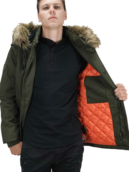 Biston Men's Winter Sleeveless Parka Jacket Khaki