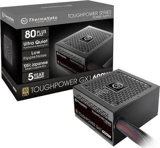 Thermaltake Toughpower GX1 600W Μαύρο Τροφοδοτικό Υπολογιστή Full Wired 80 Plus Gold
