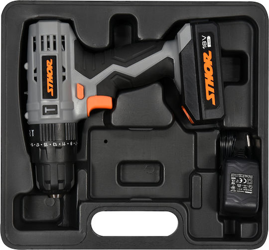 Sthor 78974 Șurubelniță Cu Percuție Mașină De Găurit Cu Baterie 18V 1x1.3Ah