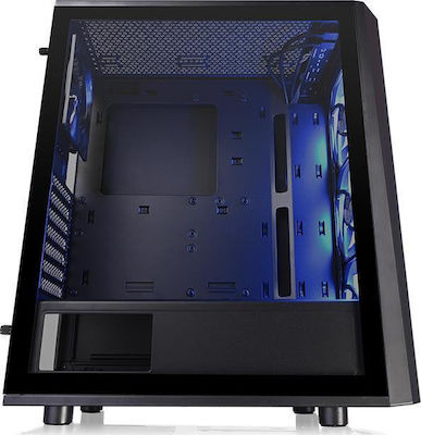 Versa J24 Tempered Glass RGB Edition Jocuri Turnul Midi Cutie de calculator cu fereastră laterală Negru