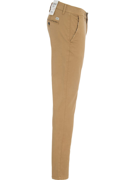 Sloane Trousers Chino Elastic in Regular Fit Brown