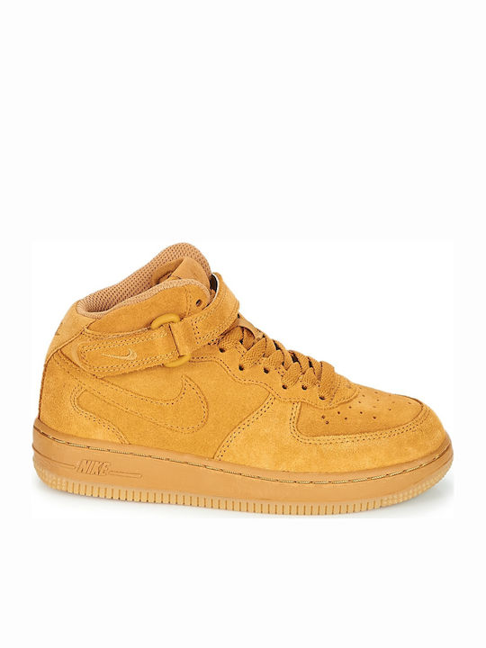 Nike Παιδικά Sneakers High Air Force 1 Mid LV8 Μπεζ