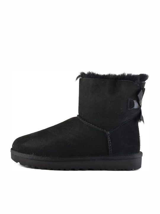 1016501 Suede Women's Ankle Boots with Fur Black
