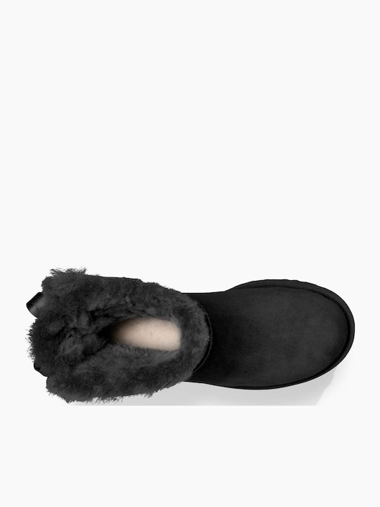 1016501 Suede Women's Ankle Boots with Fur Black