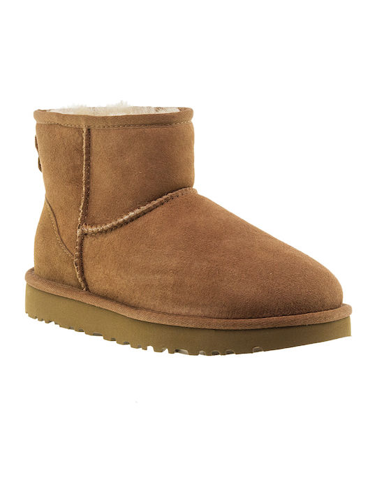 Ugg Australia Classic Mini II Велурени Дамски Ботуши с Козина Кестеняви