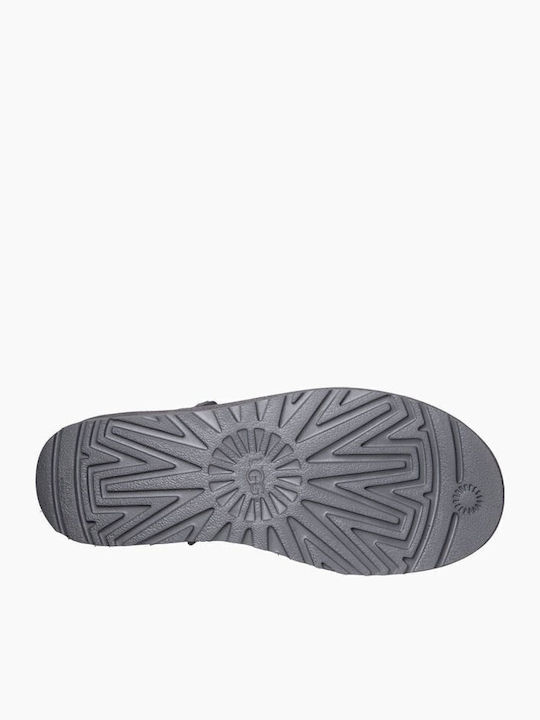 Classic Mini II Suede Γυναικεία Μποτάκια με Γούνα Γκρι