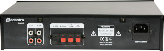 Adastra DM40 Τελικός Ενισχυτής Εγκαταστάσεων 40W/100V και Συνδέσεις USB/FM/Bluetooth 953.109UK