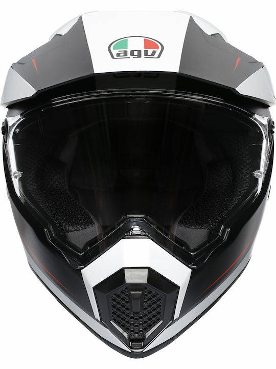 AGV AX-9 Dual Pacific Road Black / White / Red Motorcycle Helmet On-Off DOT / ECE 22.05 1540gr with Pinlock KR3795