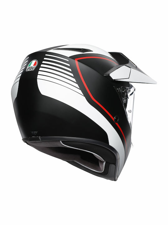 AGV AX-9 Dual Pacific Road Black / White / Red Motorcycle Helmet On-Off DOT / ECE 22.05 1540gr with Pinlock KR3795