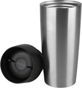 Tefal Travel Mug Glass Thermos Stainless Steel 360ml Silver with Mouthpiece