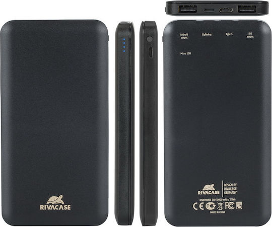 Rivacase Rivapower VA2110 10000mAh με 2 Θύρες USB-A Μαύρο