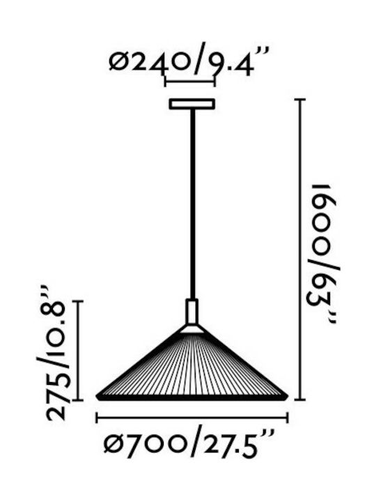 Faro Barcelona Hue Pendant Light Three-Light for Socket E27 Yellow