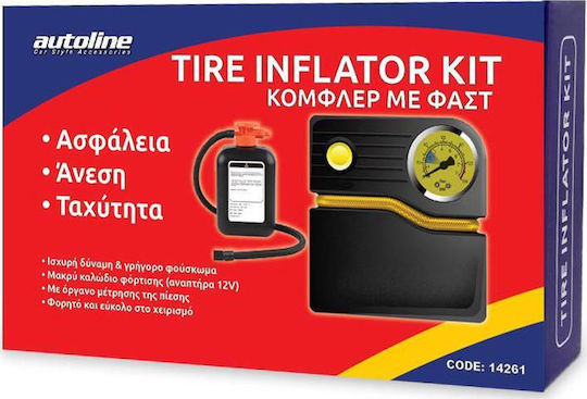 Autoline Car Tire Pump 100PSI with Cable 12V