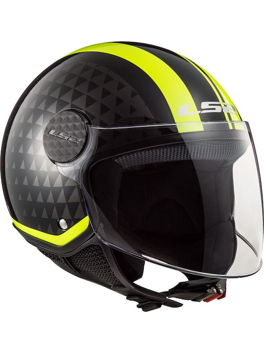 LS2 Sphere Lux OF558 Crush Black / H-V Yellow Κράνος Μηχανής Jet 1000gr