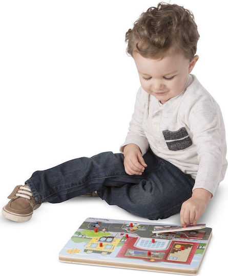Holz Kinder Steckpuzzle Around the Fire Station Sound 8pcs Melissa & Doug