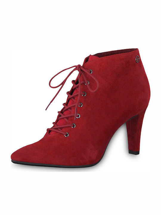 Wildleder Stiefeletten Damen Rot 1-25153-31-533