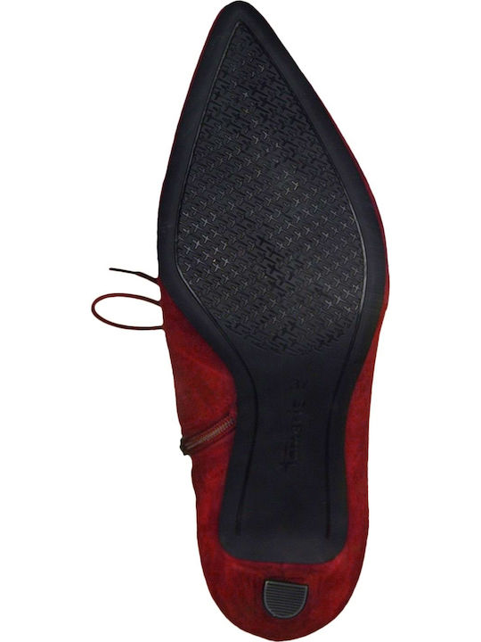 Wildleder Stiefeletten Damen Rot 1-25153-31-533