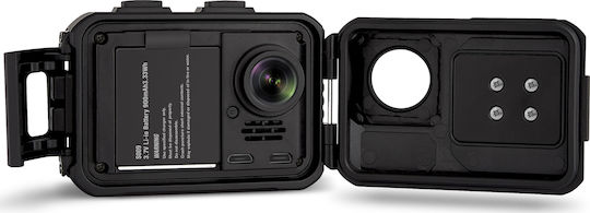 Sencor 4K20WR 3CAM 128GB Action Camera 4K Ultra HD Υποβρύχια με Οθόνη 2" και Wi-Fi Μαύρη