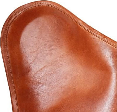 Sessel aus echtem Leder Braun 74x66x90cm