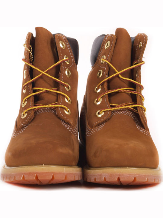 Leather Women's Ankle Boots Tabac Brown