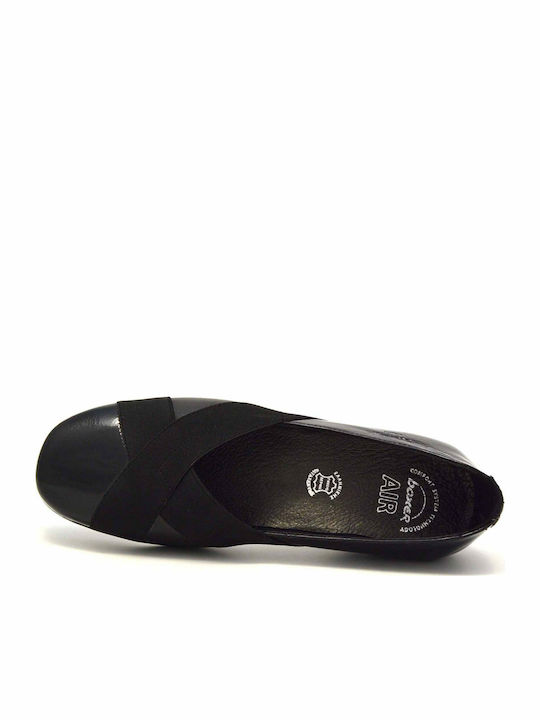 Boxer Leder Anatomisch Damen Slip-Ons Schwarz