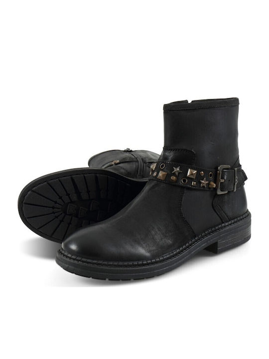 Gstard Leather Women's Biker Boots Black