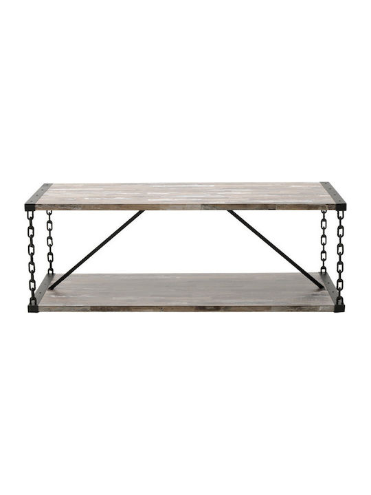 Rectangular Coffee Table Metal Gray L120.5xW59.5xH43cm.