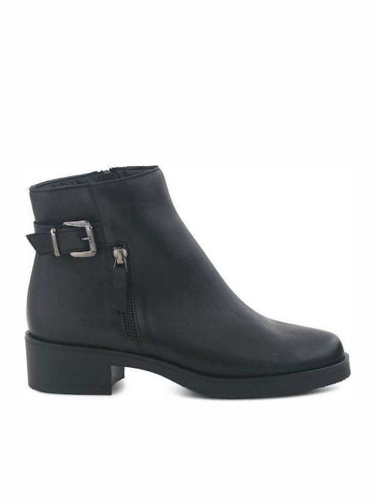 Leather Women's Ankle Boots Black