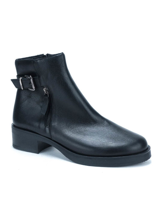 Leather Women's Ankle Boots Black
