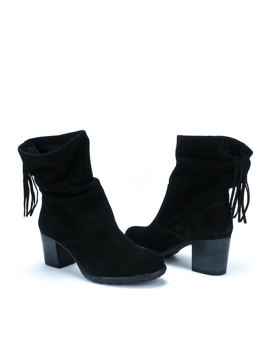 Wildleder Stiefeletten Damen Schwarz