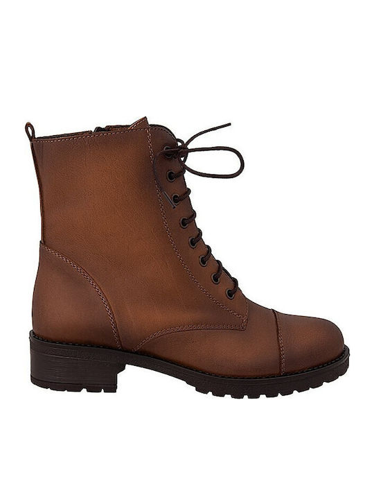 Leather Women's Ankle Boots Tabac Brown